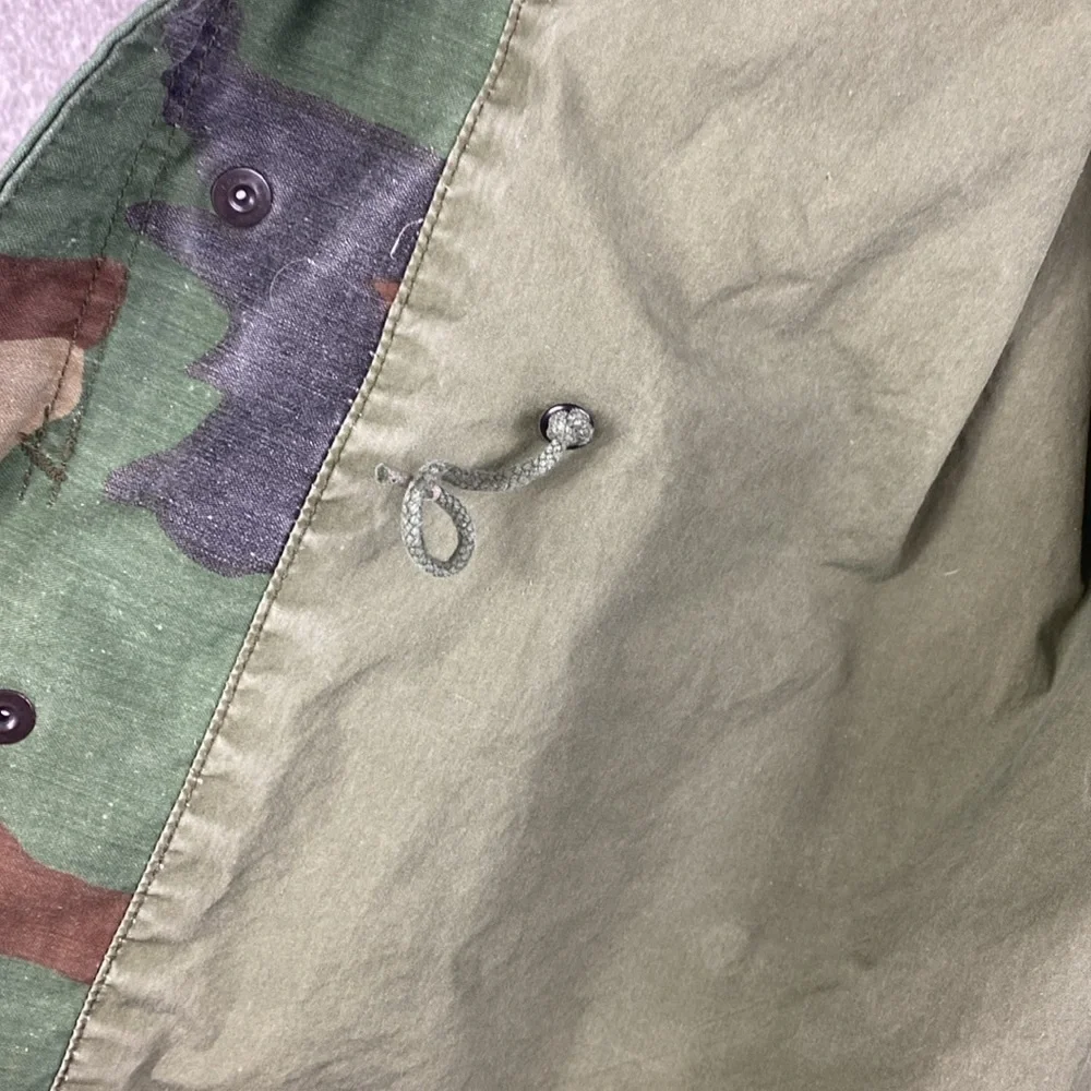 Vintage US Army anorak BDU jacket woodland print metal zipper medium regular